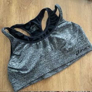 Asics Gray and Black Sports Bra